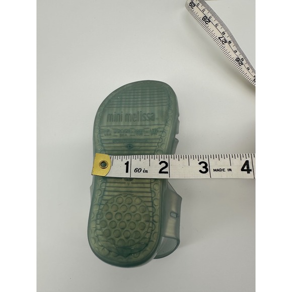 Mini Melissa Little Girls Sea Sandal Shell Glitter Blue Jelly Shoes Size 7 - Picture 10 of 11